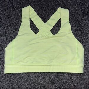 Lululemon All Sport Bra Adjustable Size 6 Hyper Stripe Clear Mint Zest Neon